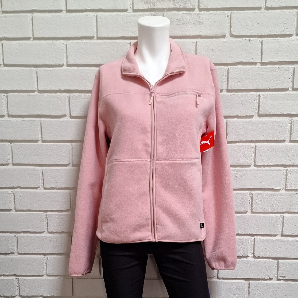 Puma Polar Fleece Light Pink Zip-Up Jacket. Size Medium NWT